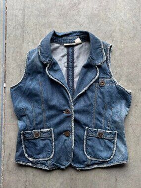 Y2K style women’s DKNY denim vest Size large...